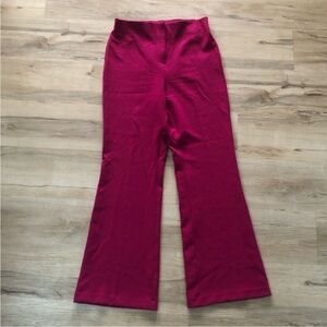 High-Rise Wide Leg Women's Pants in Magenta